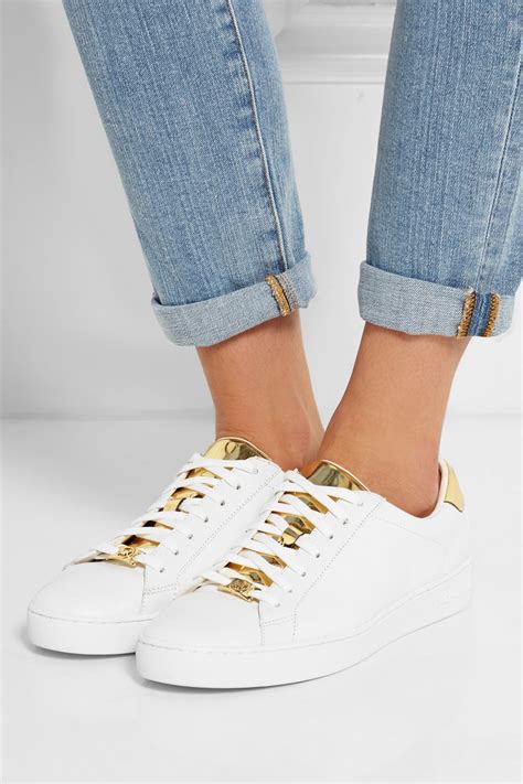 michael kors white leather sneakers